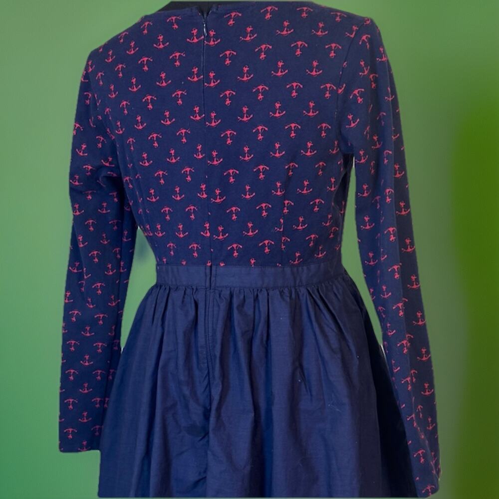 ModCloth |Anchor | Navy Blue Dress | Rockabilly | Retro Vibe | Swing Skirt - Picture 9 of 15